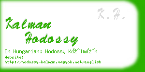 kalman hodossy business card